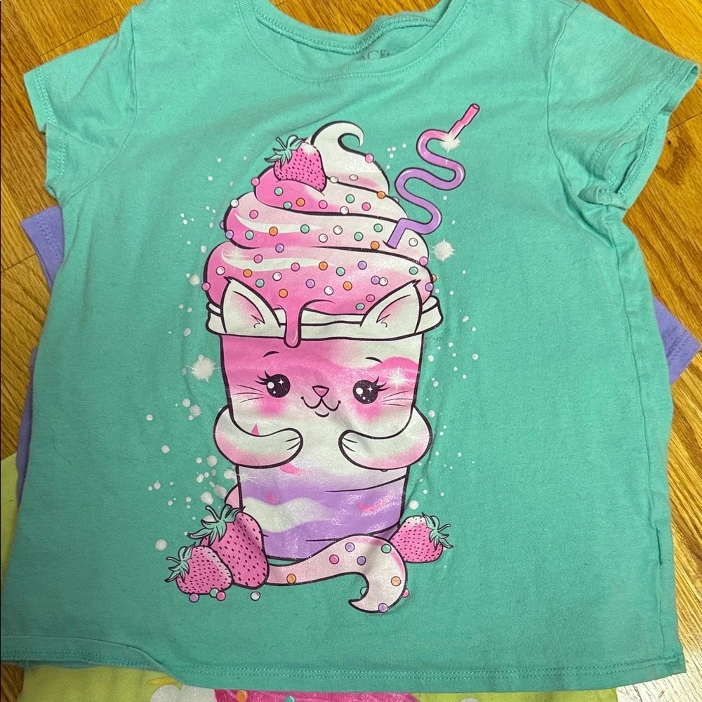 The Children's Place Kids Short Sleeve Tees - Green, Purple, Yellow